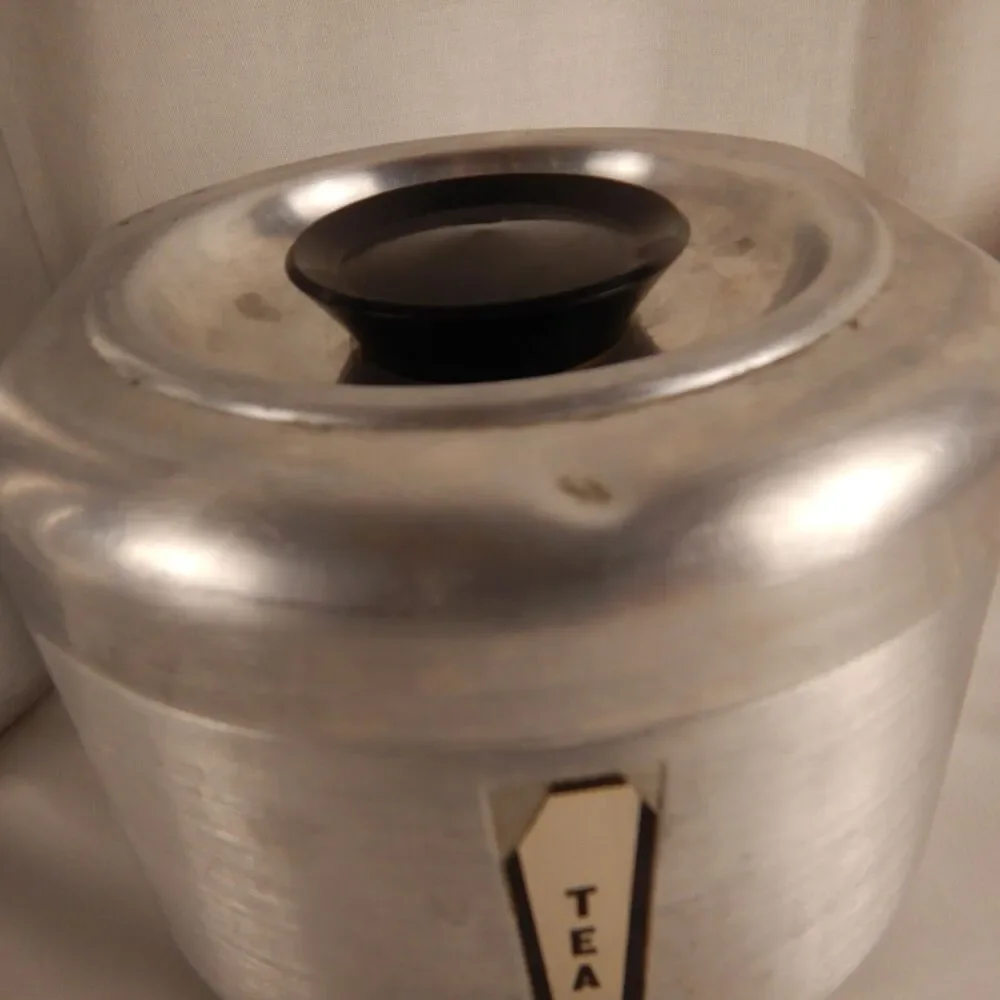 Kromex Aluminum Canisters Set of 4 Coffee Tea Sugar Flour MCM Retro